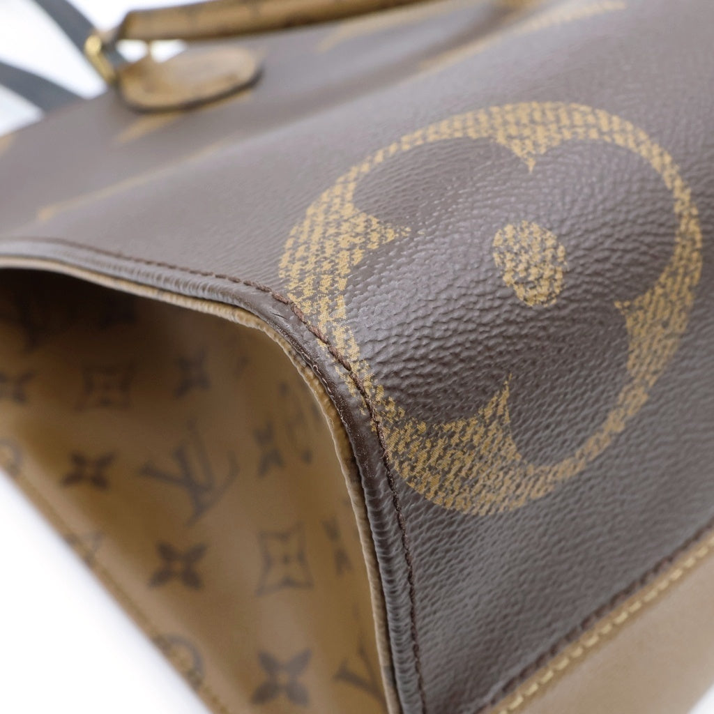 LOUIS VUITTON(ルイヴィトン) モノグラムリバース オンザゴーMM ハンドバッグ トートバッグ ブラウン PVC×レザー M45321 レディース