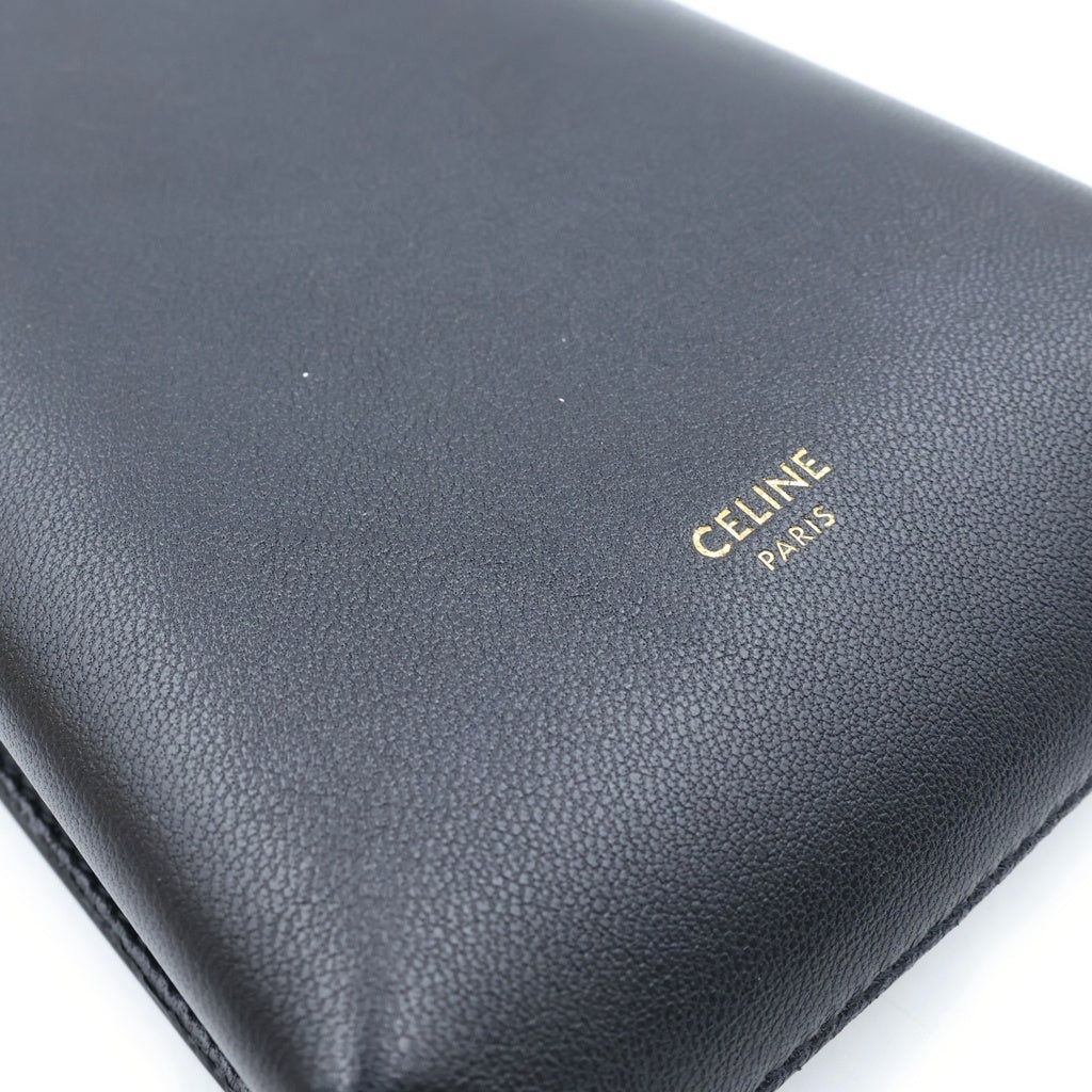 CELINE(セリーヌ) ロゴフォンポーチ ブラック ラムスキン 10G333 レディース