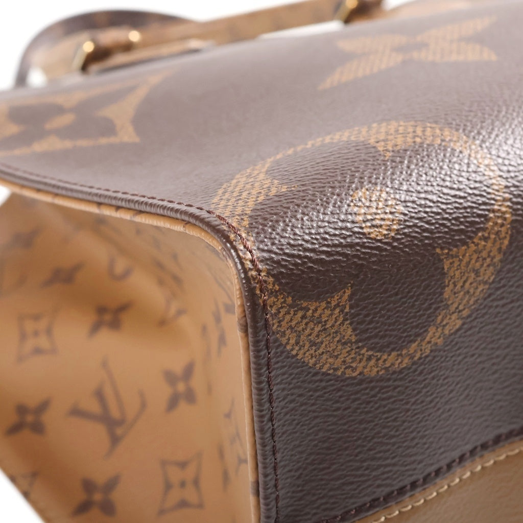 LOUIS VUITTON(ルイヴィトン) モノグラムリバース オンザゴーMM ハンドバッグ トートバッグ ブラウン レザー M45321 ゴールド金具 レディース