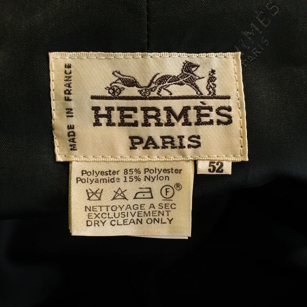 HERMES(エルメス) ポリエステル ナイロン ロングトレンチコート ブラック