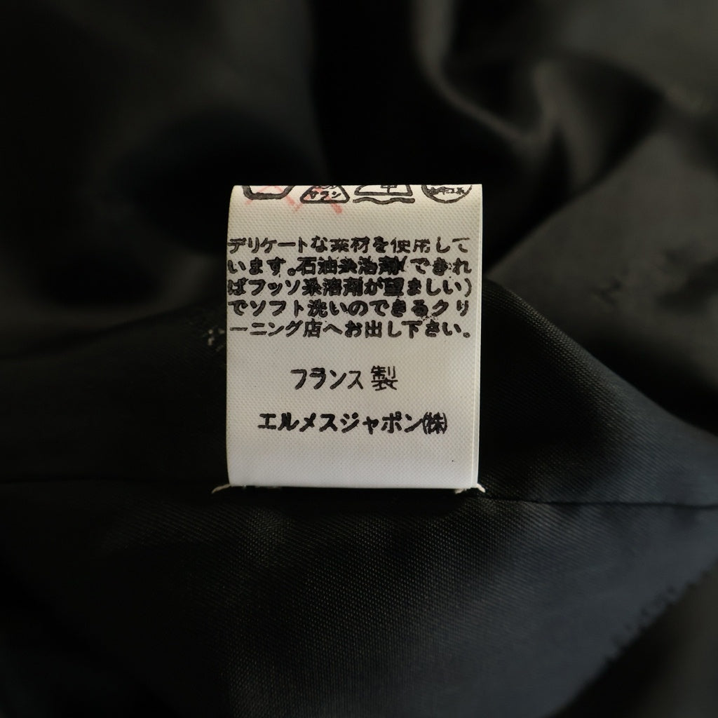 HERMES(エルメス) ポリエステル ナイロン ロングトレンチコート ブラック