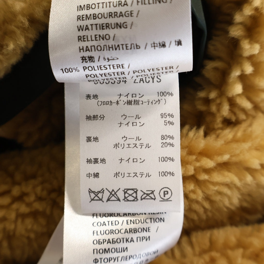 GUCCI(グッチ) 異素材 アニマル アームチェック柄 ジップフーデッドコート グリーン×レッド 595445 Z4937