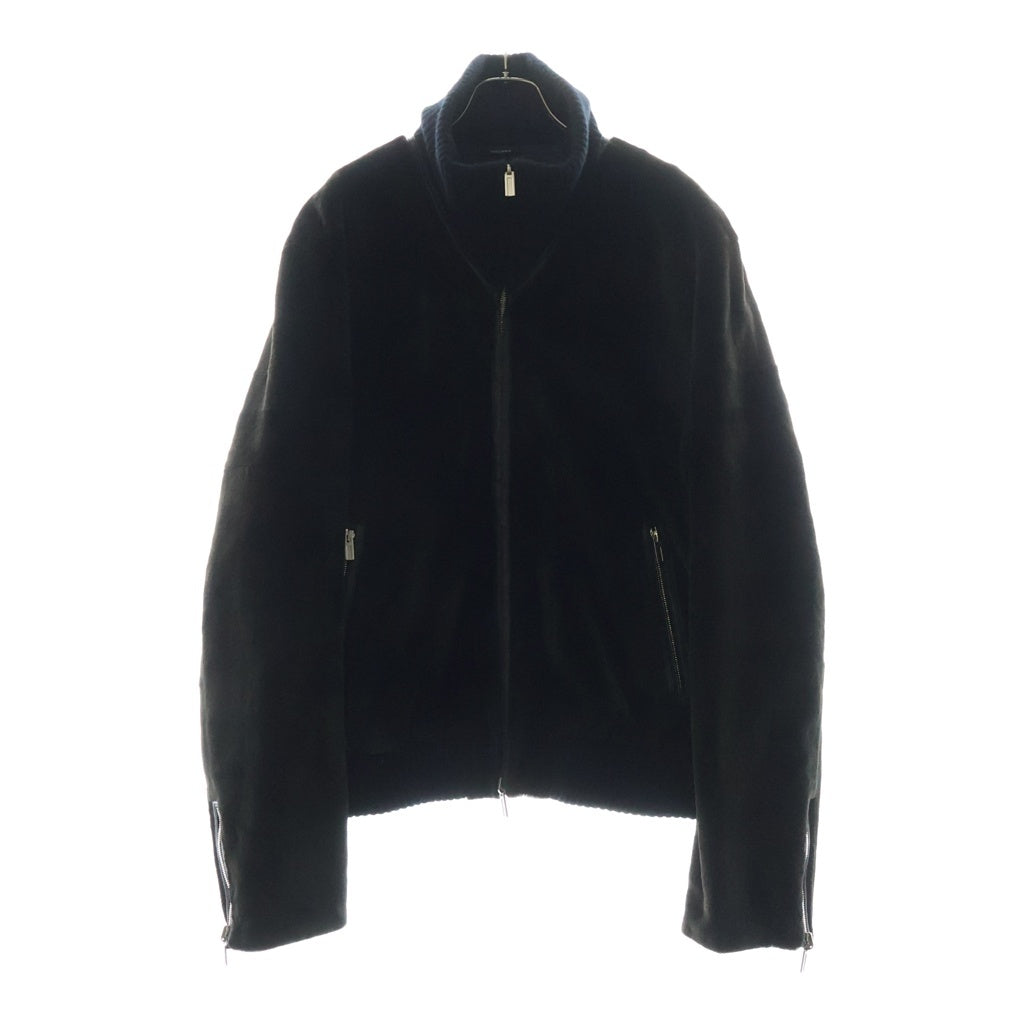 HERMES(エルメス) ジップアップ ブルゾン ジャケット リバーシブル ミンク カシミヤ ブラック