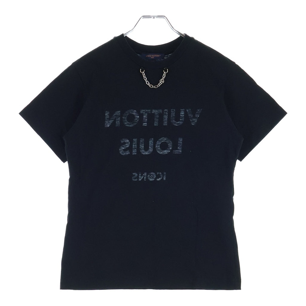 LOUIS VUITTON(ルイヴィトン) 23SS チェーンリバースロゴプリントTシャツ カットソー ブラック #XXS RW232W TXP FJTS18 レディース