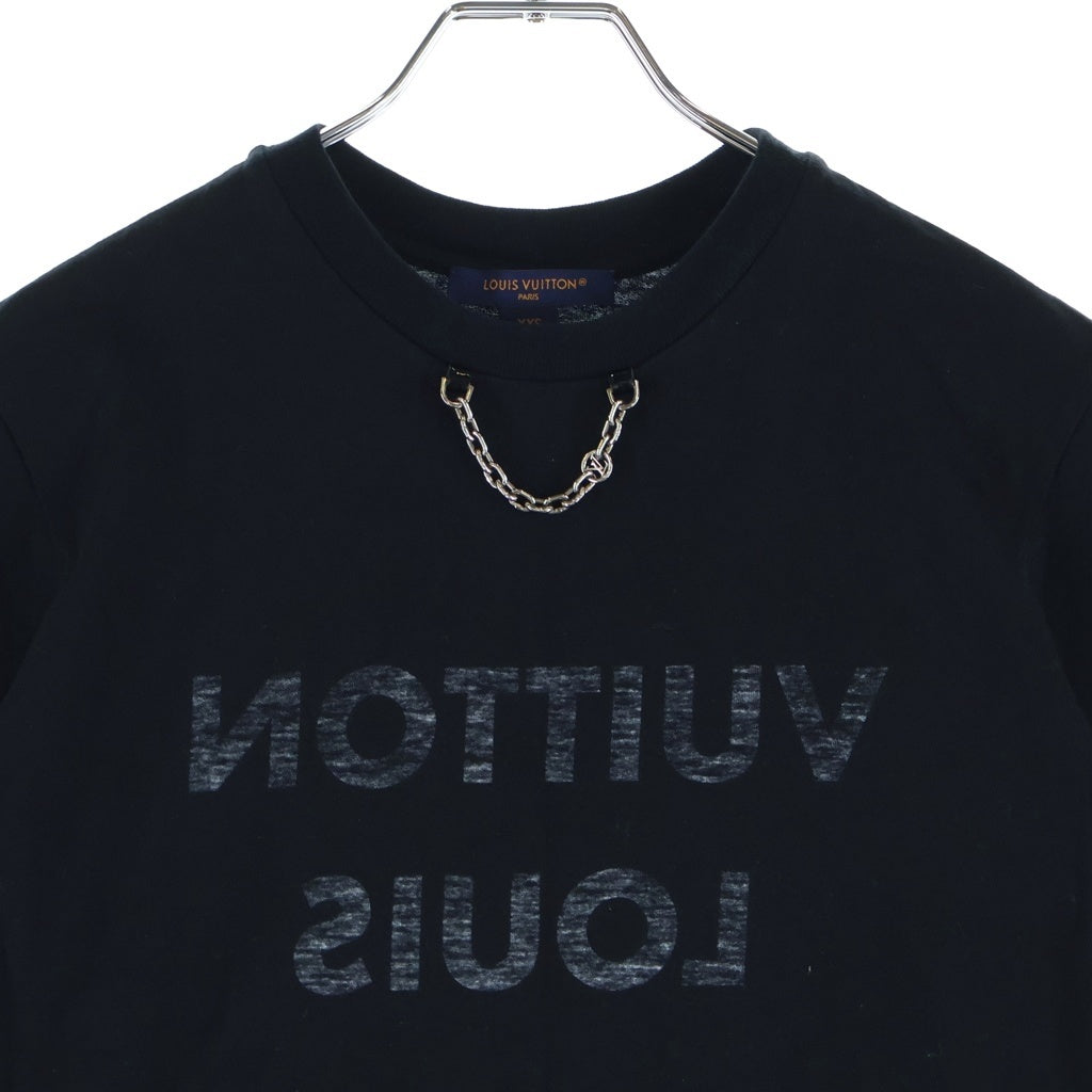 LOUIS VUITTON(ルイヴィトン) 23SS チェーンリバースロゴプリントTシャツ カットソー ブラック #XXS RW232W TXP FJTS18 レディース