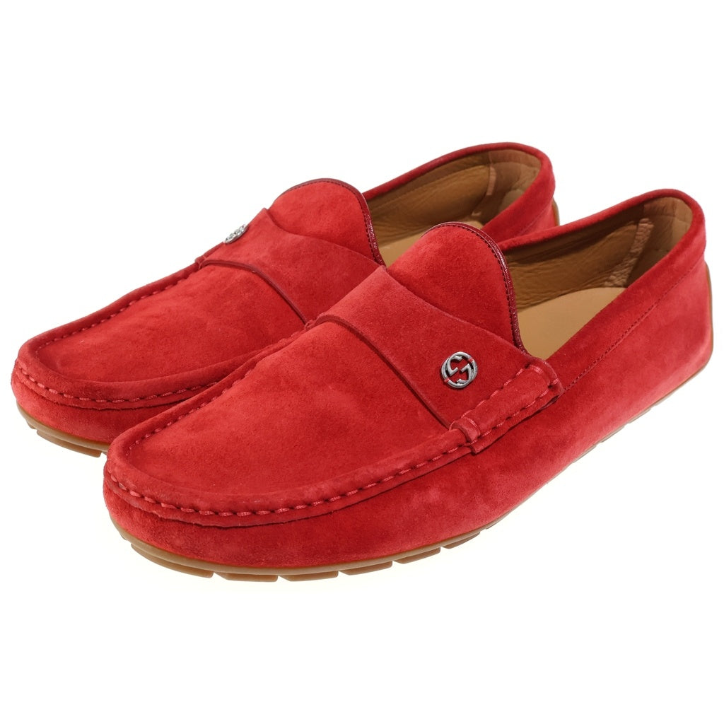 GUCCI(グッチ) インターロッキングG スエードローファー レッド 386587 スウェード