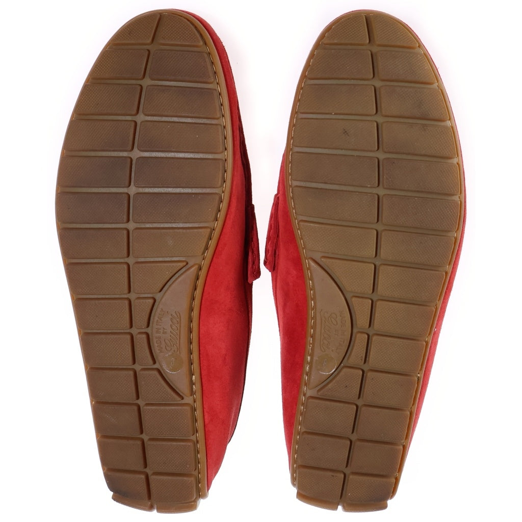 GUCCI(グッチ) インターロッキングG スエードローファー レッド 386587 スウェード