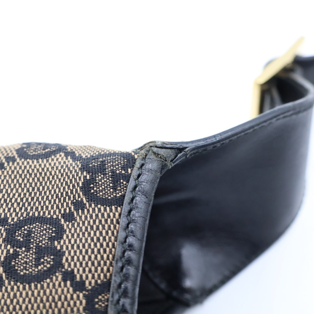GUCCI(グッチ) ジャッキー1961 ハンドバッグ ワンショルダーバッグ ブラック×ブラウン レザー×キャンバス 13306 ゴールド金具 レディース