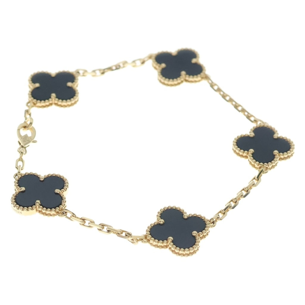 Van Cleef & Arpels(ヴァンクリーフアンドアーペル) ヴィンテージアルハンブラ 5モチーフ オニキス Au750 K18YG ブレスレット イエローゴールド VCARA41300 レディース