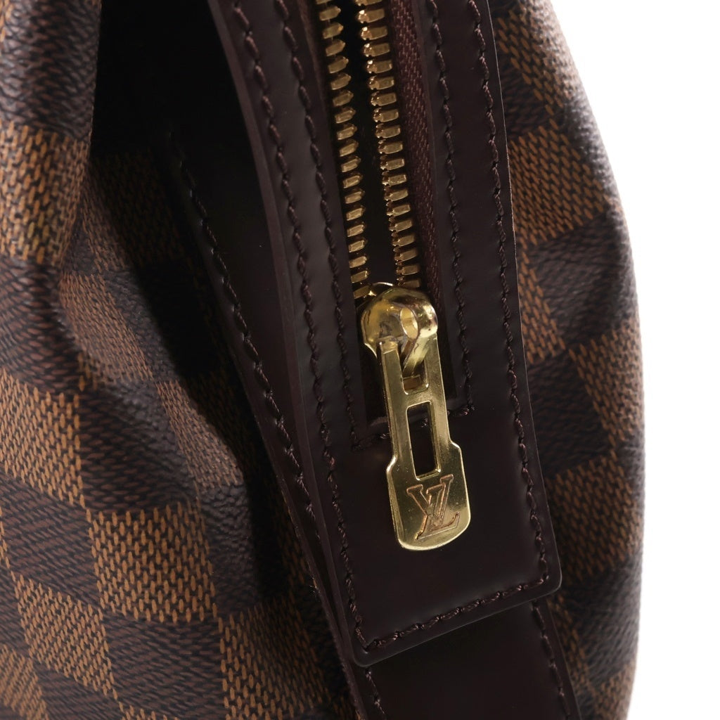 LOUIS VUITTON(ルイヴィトン) ダミエ チェルシー ハンドバッグ ボストンバッグ ブラウン レザー×PVC N51119 ゴールド金具 レディース
