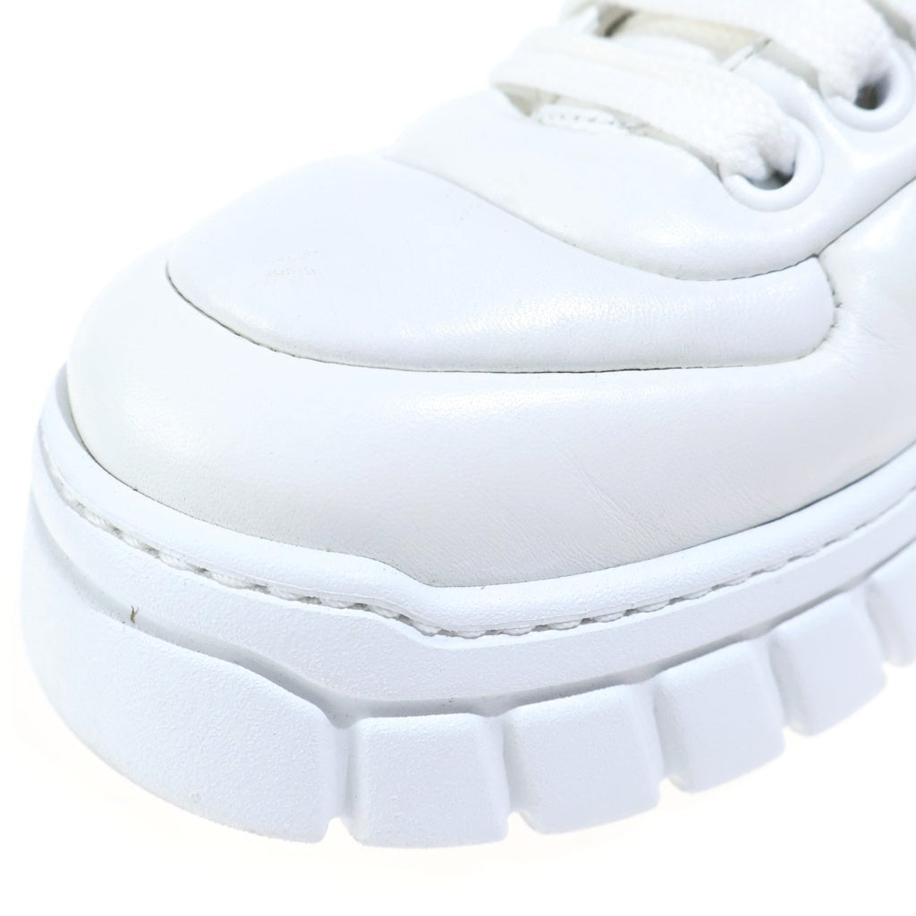 PRADA(プラダ) トライアングルロゴ パテッドナッパレザー ローカットスニーカー ホワイト #34 1/2 レディース