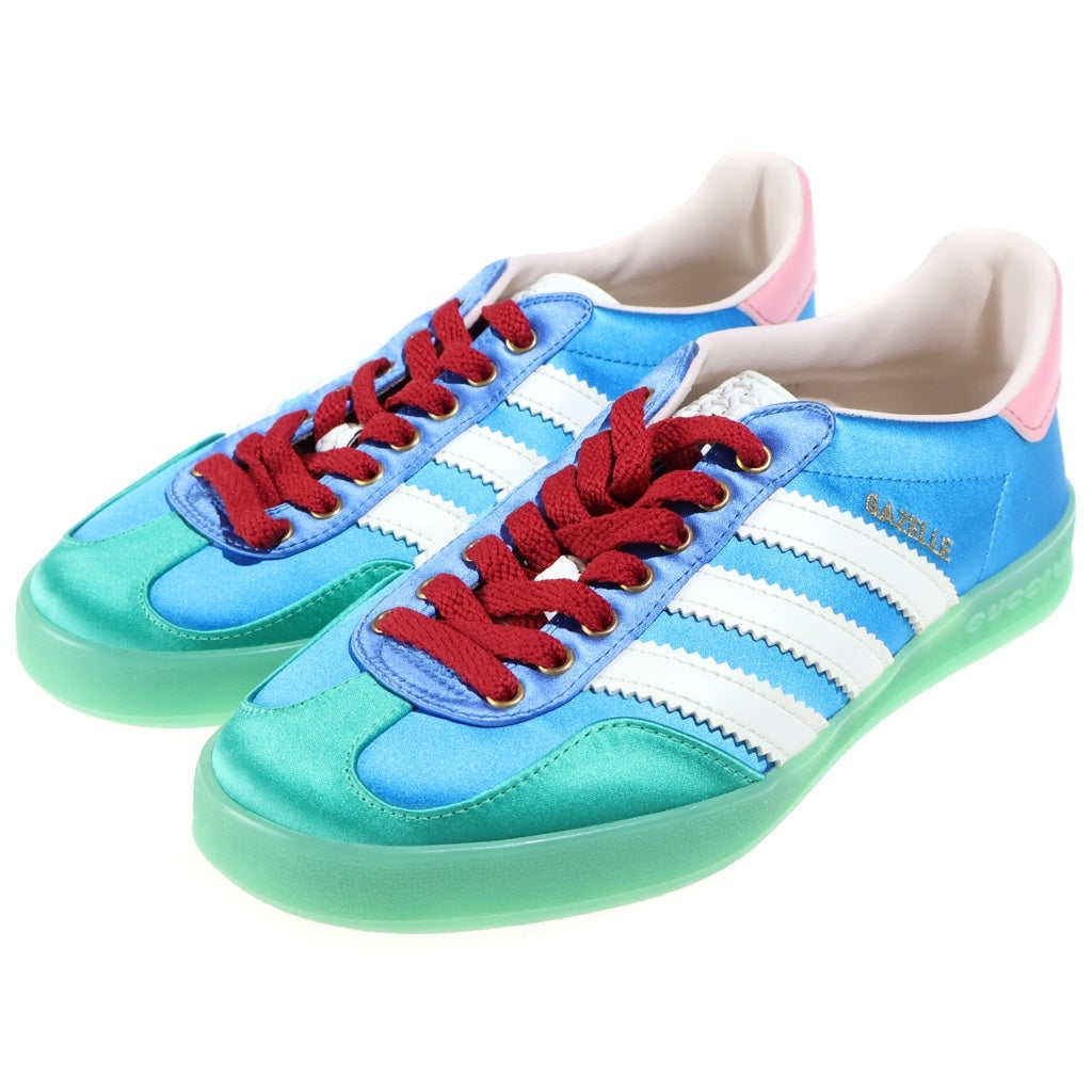 GUCCI(グッチ) ×adidas GAZELLE ローカットスニーカー ブルー×グリーン×ピンク マルチカラー 646652 #21cm レディース