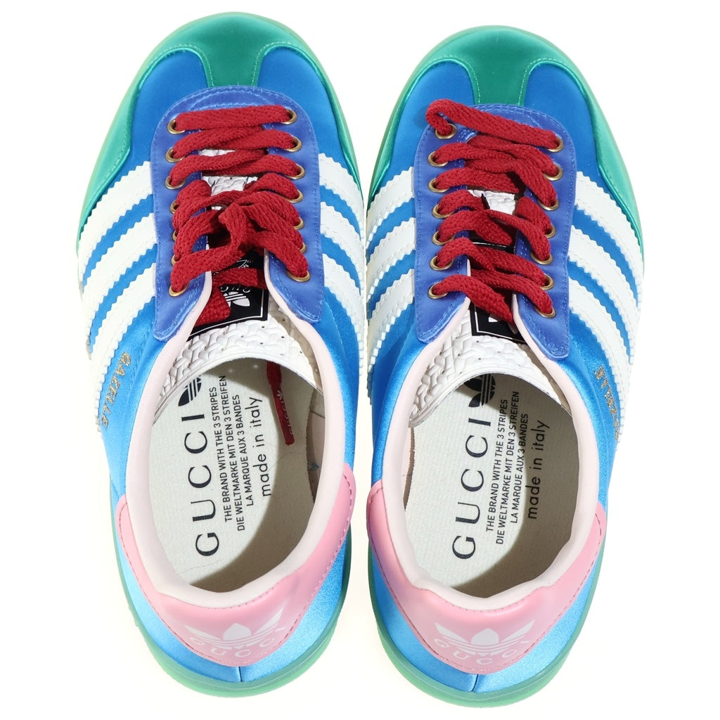 GUCCI(グッチ) ×adidas GAZELLE ローカットスニーカー ブルー×グリーン×ピンク マルチカラー 646652 #21cm レディース