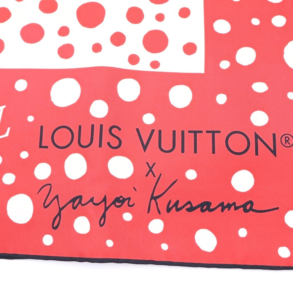 LOUIS VUITTON(ルイヴィトン) 草間彌生 カレ90・インフィニティ ドット ルージュ/ブロン シルクスカーフ レッド M78285 レディース