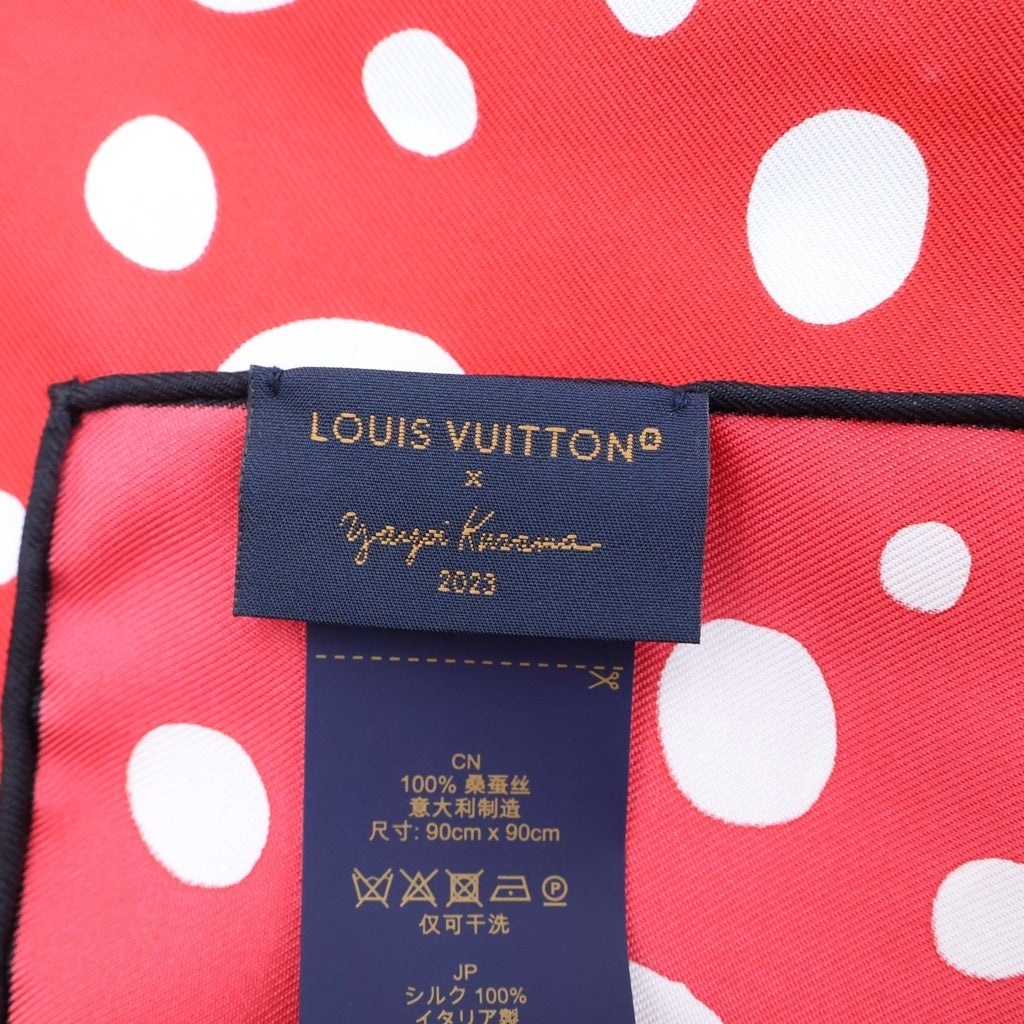 LOUIS VUITTON(ルイヴィトン) 草間彌生 カレ90・インフィニティ ドット ルージュ/ブロン シルクスカーフ レッド M78285 レディース
