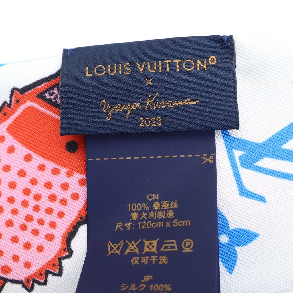 LOUIS VUITTON(ルイヴィトン) 草間彌生 バンドーBB・フェイス ツイリー シルクスカーフ ライトブルー M78313 レディース