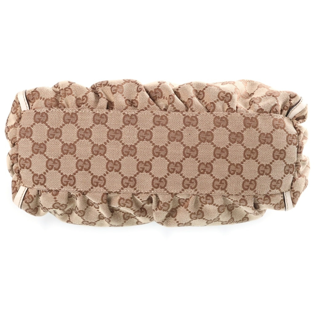 GUCCI(グッチ) GGキャンバス アビーライン レザー ワンショルダーバッグ ゴールド金具 ホワイト/ベージュ 189833 レディース