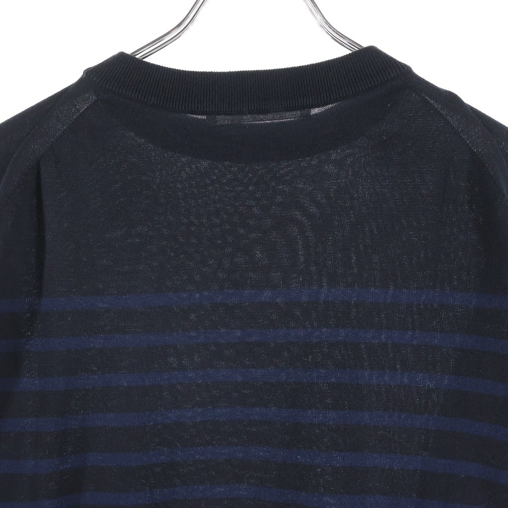 sacai luck(サカイ ラック) ニット ボーダー 長袖 コットン ブラック/ネイビー レディース