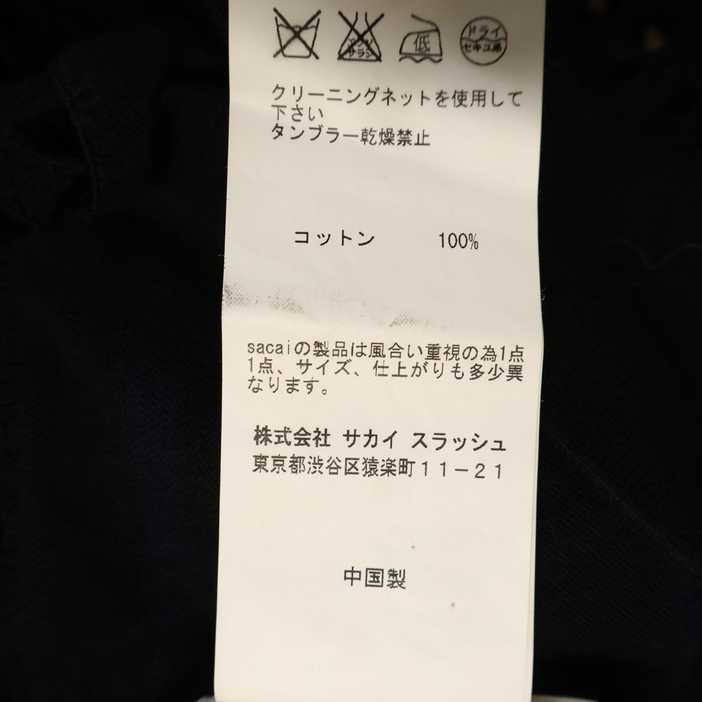sacai luck(サカイ ラック) ニット ボーダー 長袖 コットン ブラック/ネイビー レディース