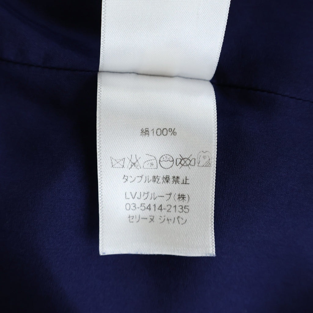 CELINE(セリーヌ) ワンピース 七分袖 シルク ブルー レディース