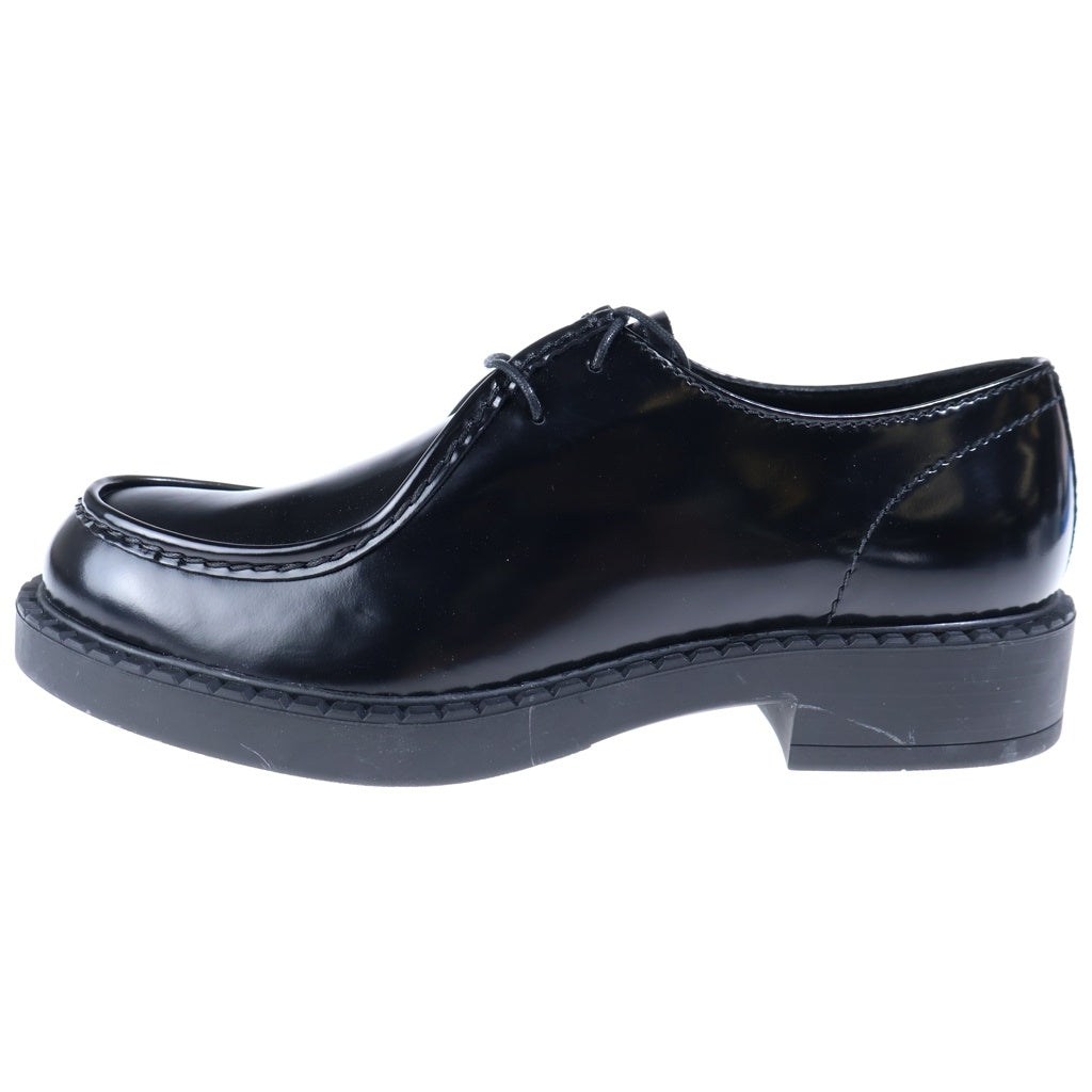 PRADA(プラダ) ブラッシュドレザーレースアップブーツ ドレスシューズ ローファー ローカットシューズ ブラック 2EE346