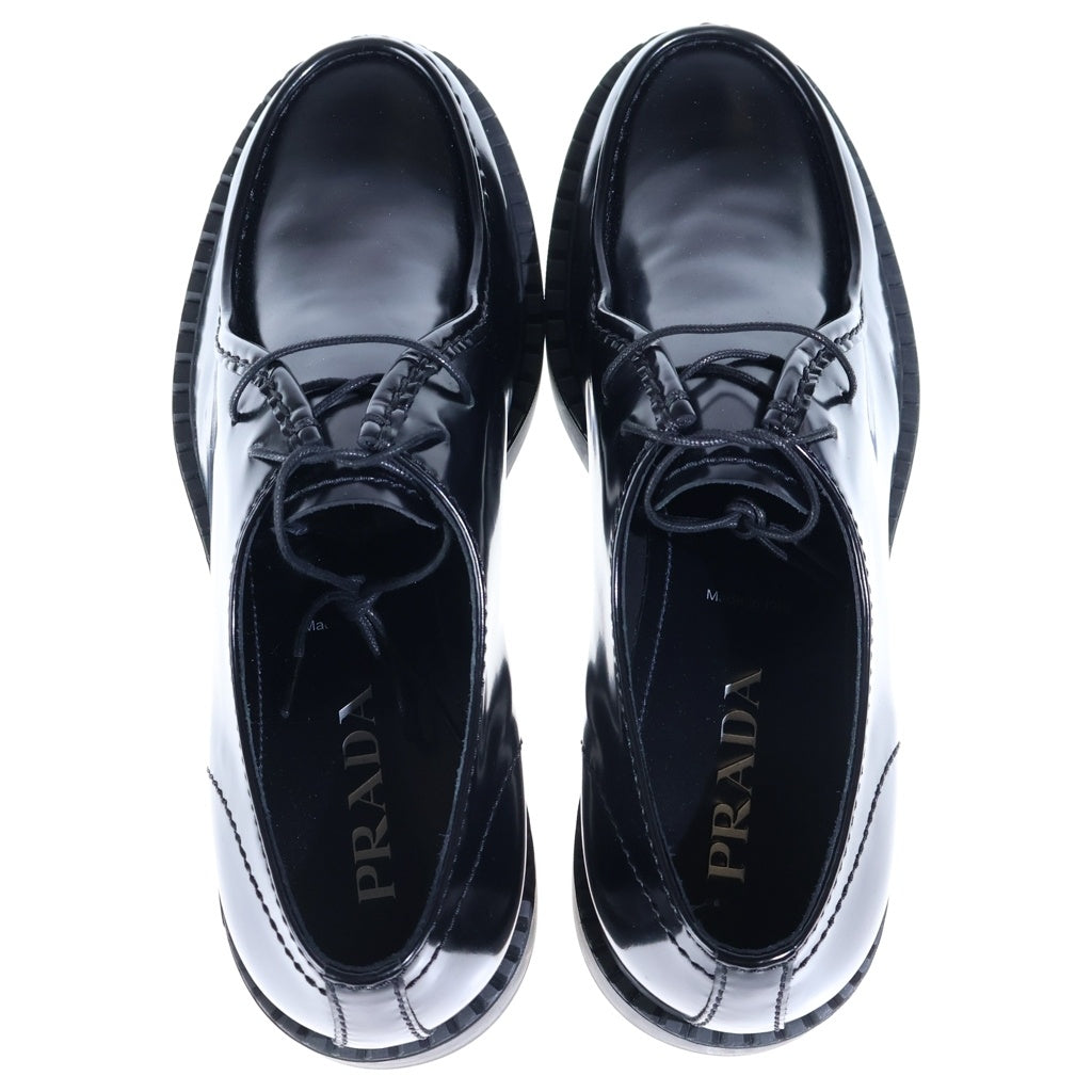 PRADA(プラダ) ブラッシュドレザーレースアップブーツ ドレスシューズ ローファー ローカットシューズ ブラック 2EE346