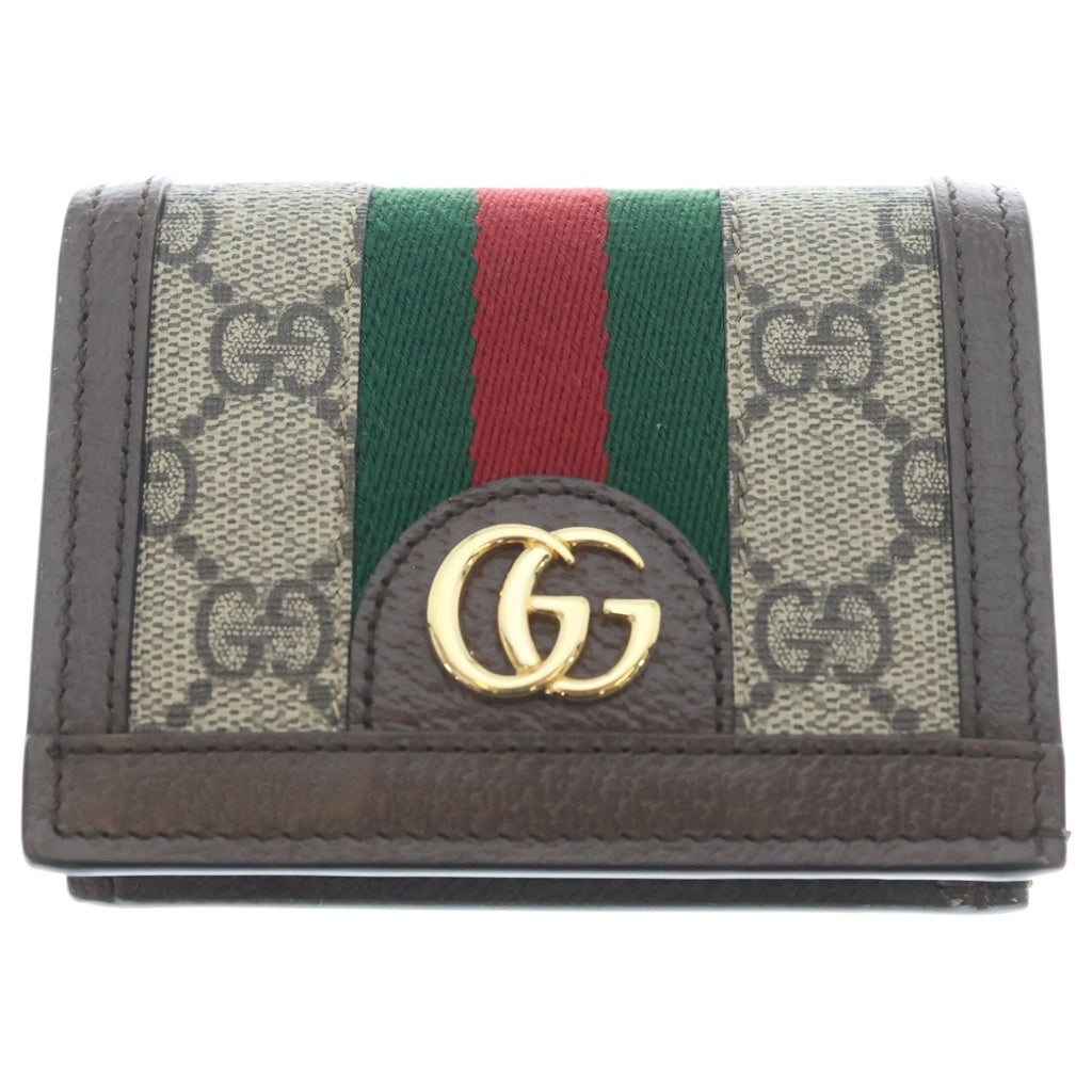 GUCCI(グッチ) オフィディア コンパクトウォレット ブラウン レザー 523155 レディース