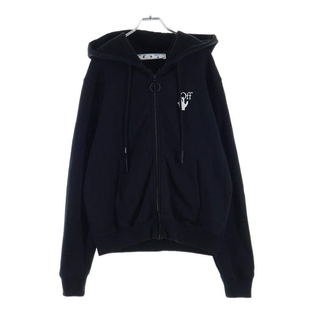 OFF-WHITE(オフホワイト) 21AW GRADIENT ARROWS HOODIE ジップアップフーディー ブラック コットン OMBE001F21FLE004