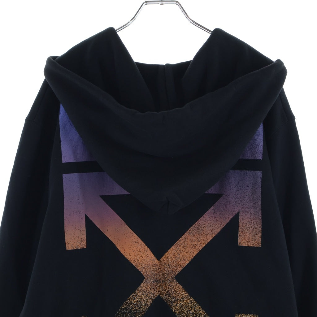 OFF-WHITE(オフホワイト) 21AW GRADIENT ARROWS HOODIE ジップアップフーディー ブラック コットン OMBE001F21FLE004