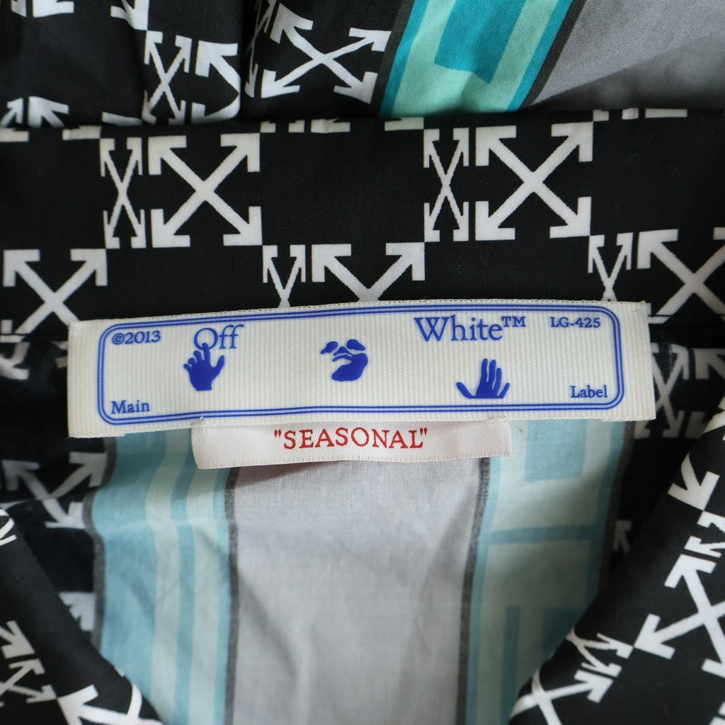 OFF-WHITE(オフホワイト) 22S 半袖シャツ ホワイト/ブラック/ブルー コットン OMGA196S22FAB004