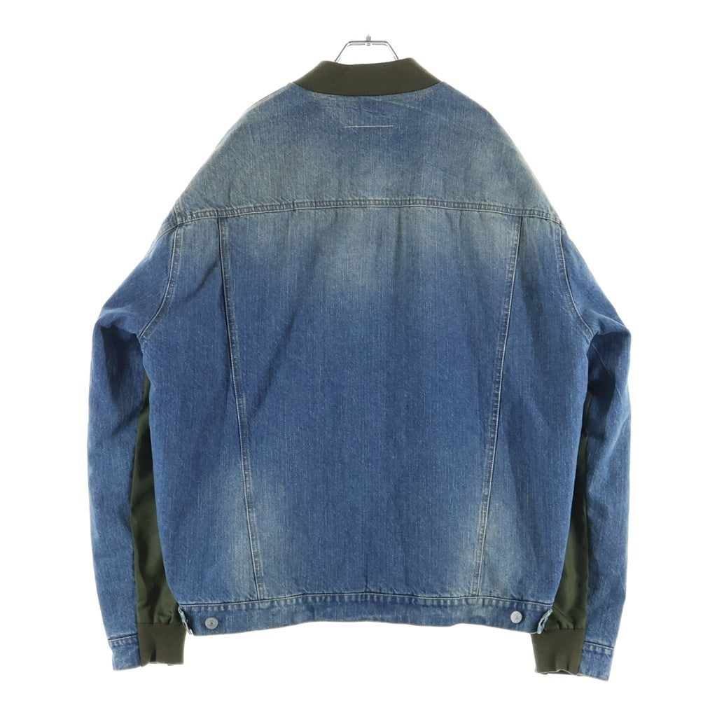 Maison Margiela(メゾンマルジェラ) 25SS デニム ドッキング ジップアップ MA-1 フライト ボンバージャケット カーキ/インディゴ SH0AM0044