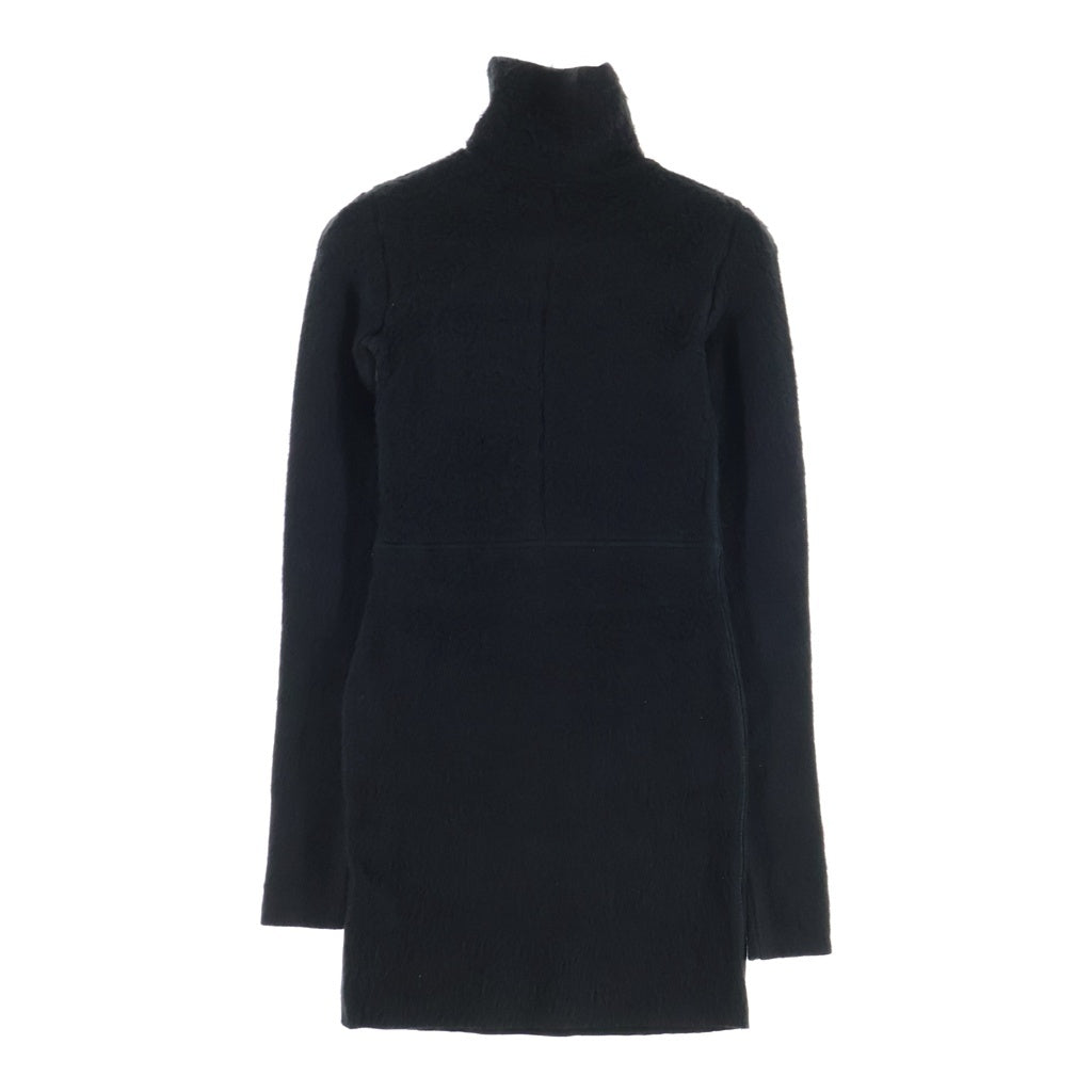 MM6 Maison Margiela(エムエムシックスメゾンマルジェラ) ファーリー ジャージー ミニ ドレス ワンピース ブラック アクリルニット レディース