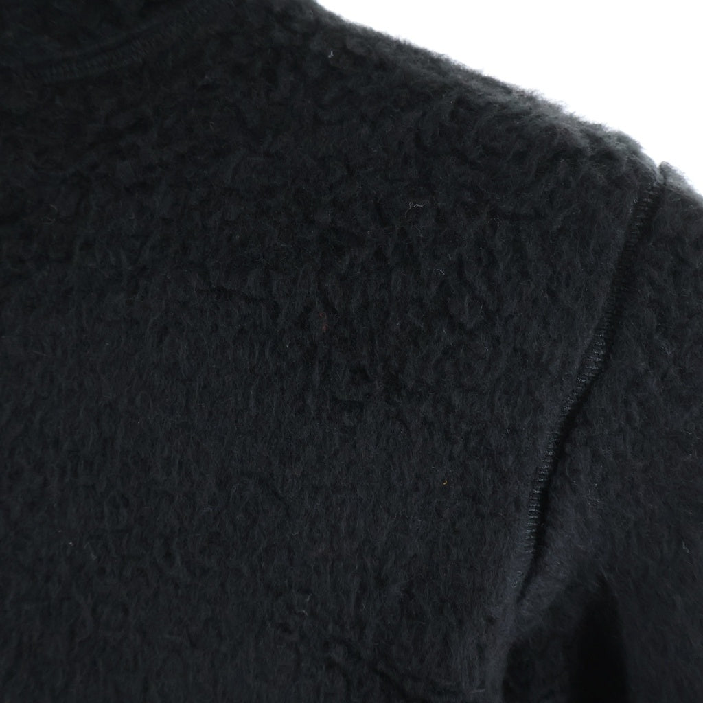 MM6 Maison Margiela(エムエムシックスメゾンマルジェラ) ファーリー ジャージー ミニ ドレス ワンピース ブラック アクリルニット レディース