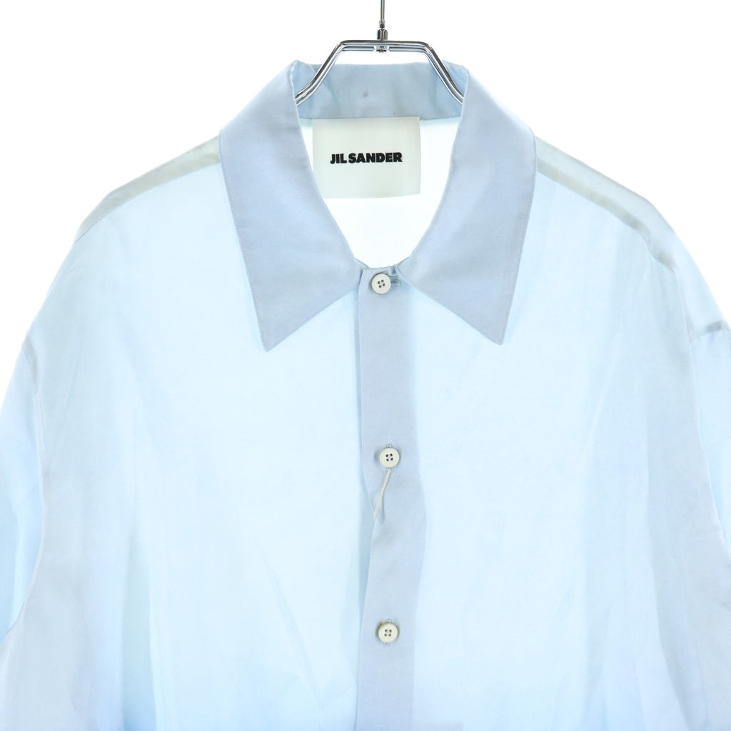 JIL SANDER(ジルサンダー) ホライゾン プリント ビスコース シャツ 長袖 ブルー/ホワイト レーヨン