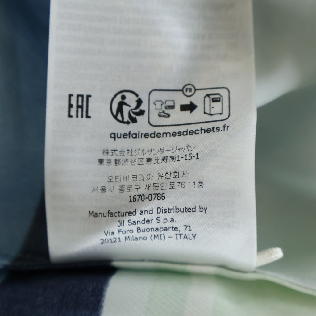JIL SANDER(ジルサンダー) ホライゾン プリント ビスコース シャツ 長袖 ブルー/ホワイト レーヨン