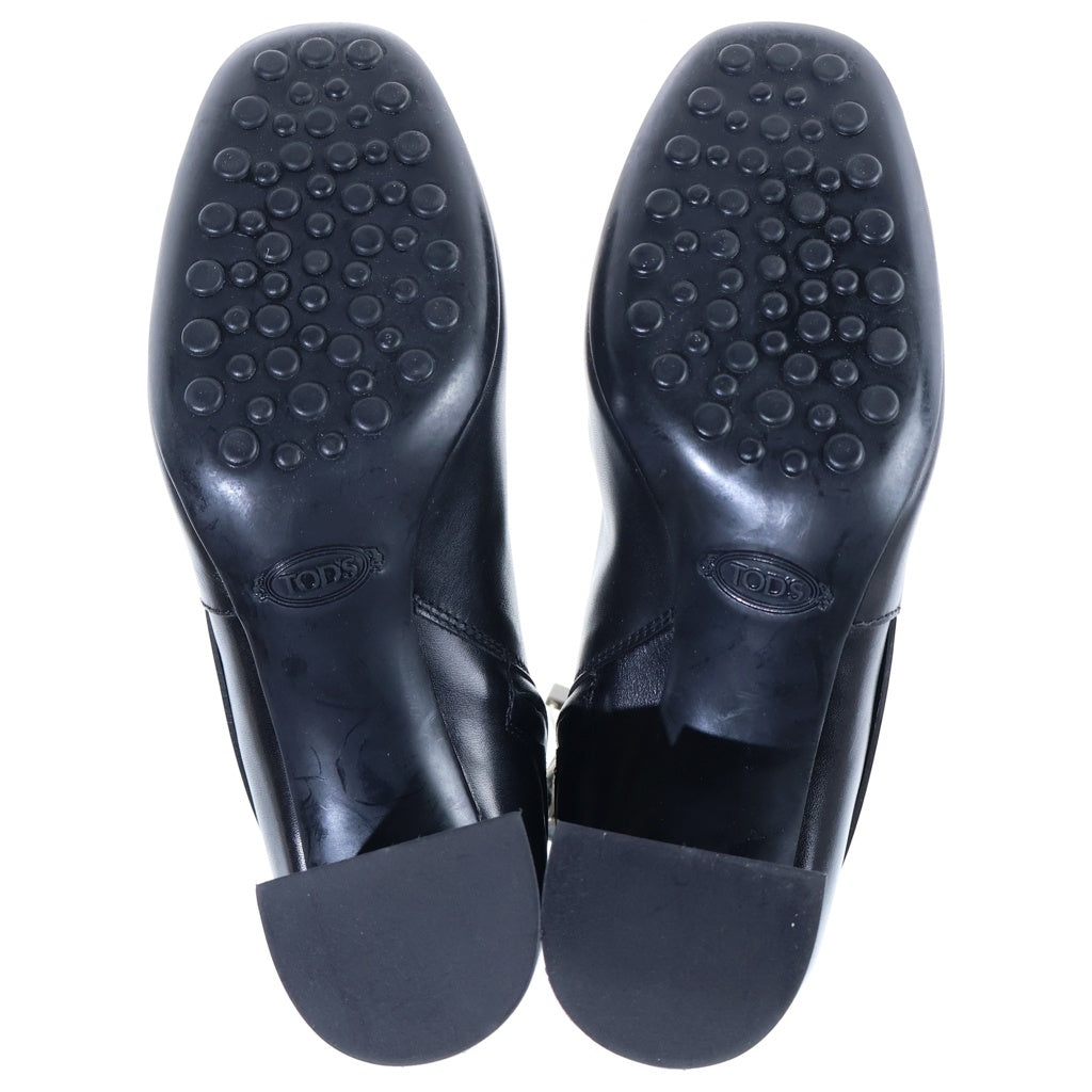 TOD'S(トッズ) ベルト ヒール ブーツ ブラック レザー