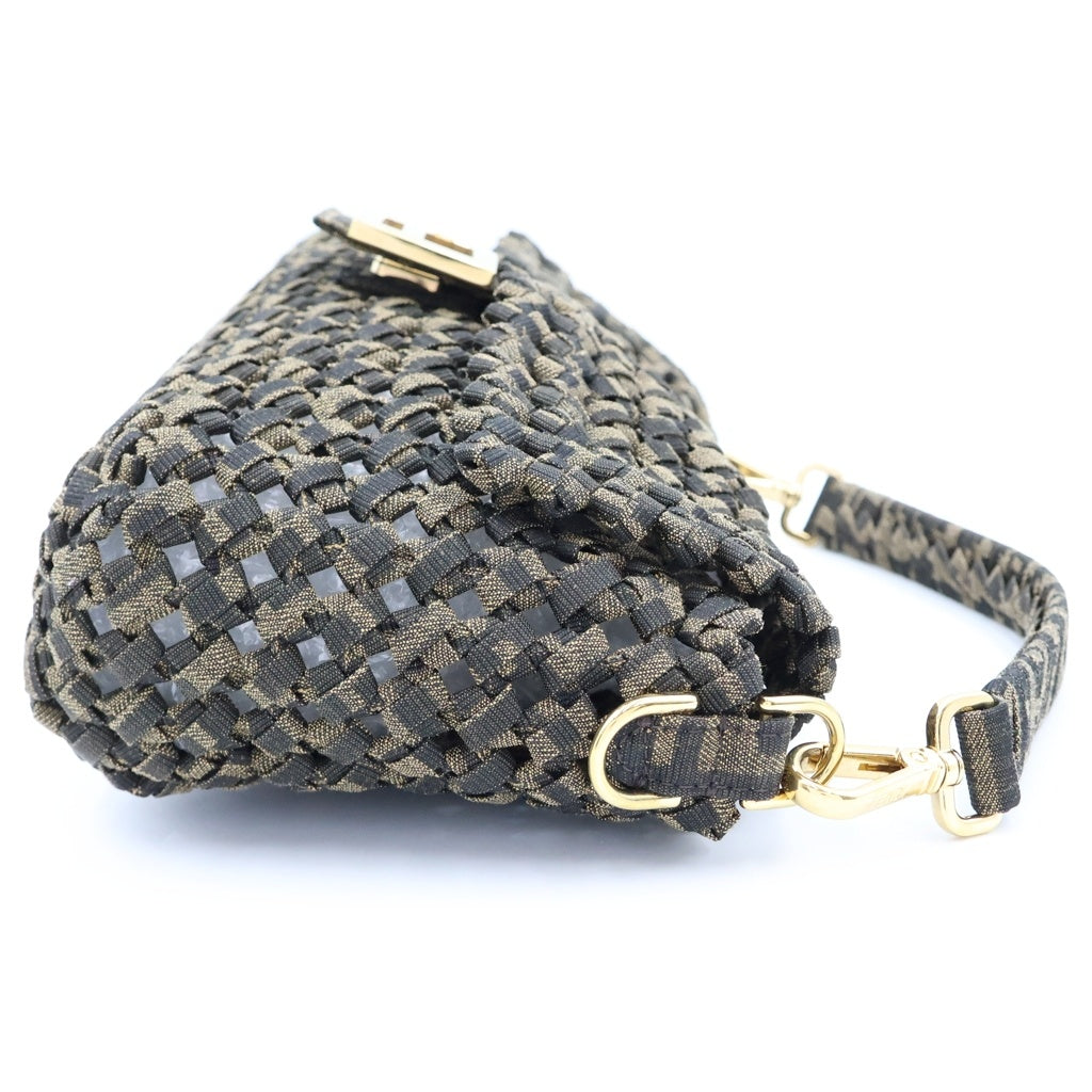 FENDI(フェンディ) マンマバケット ハンドバック ジャガード キャンバス ブラウン 8BR600 レディース