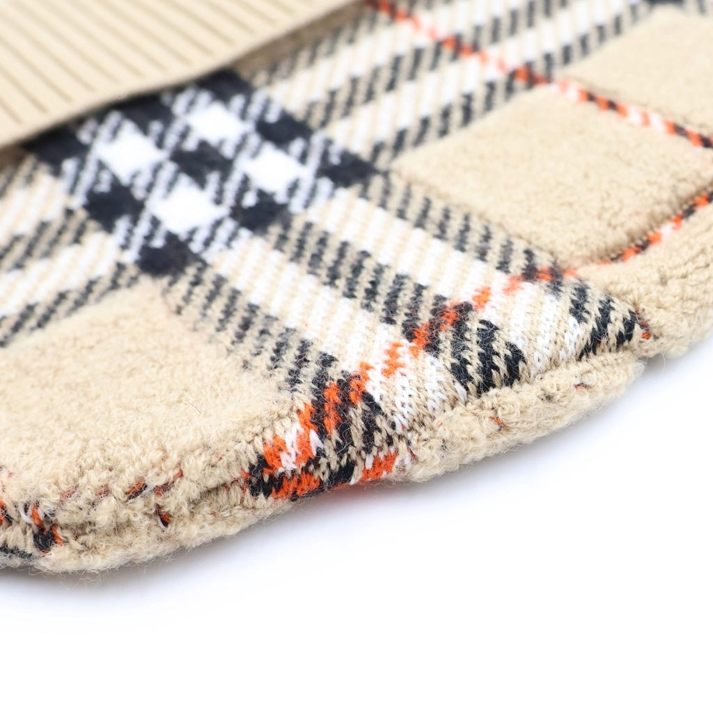 BURBERRY(バーバリー) ノバチェック ビーニー ブラウン ウール ニット帽 レディース