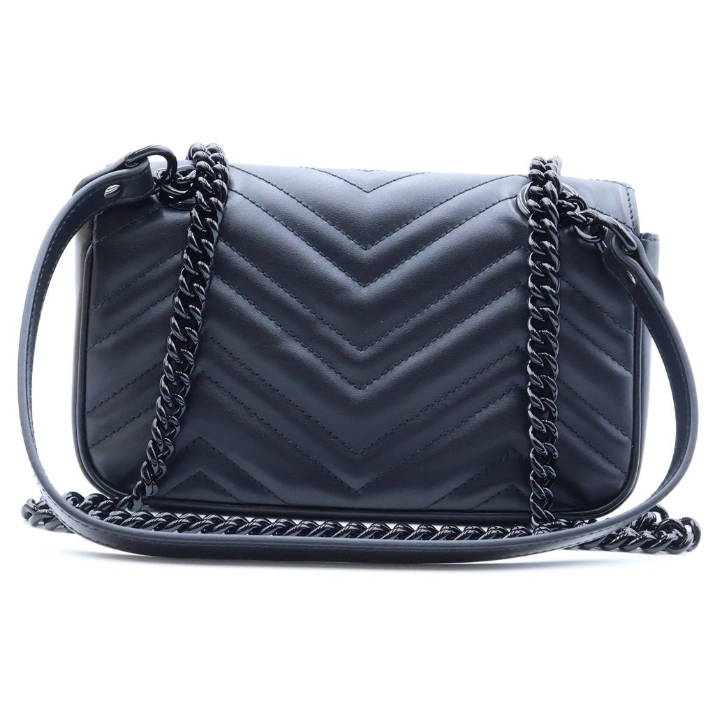 GUCCI(グッチ) GGマーモント ショルダーバッグ キルティング レザー ブラック 446744 レディース