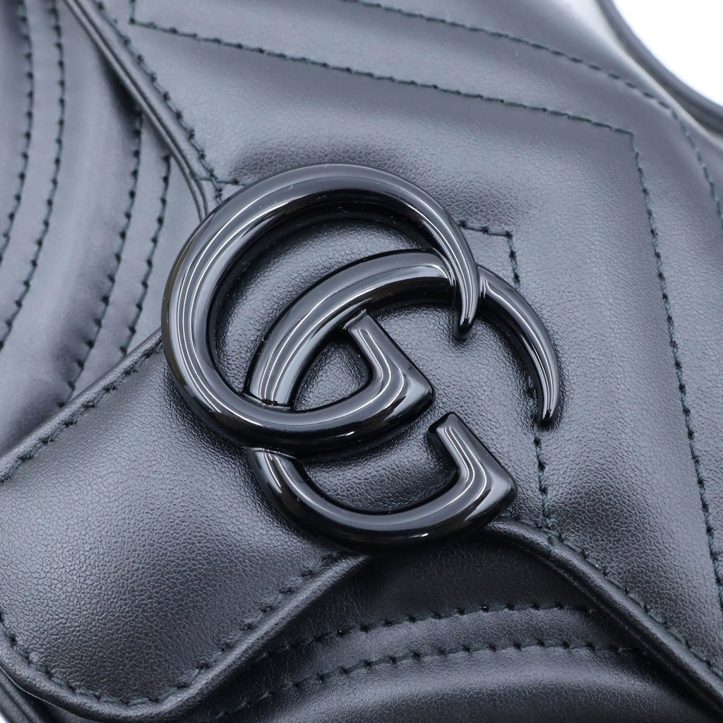GUCCI(グッチ) GGマーモント ショルダーバッグ キルティング レザー ブラック 446744 レディース