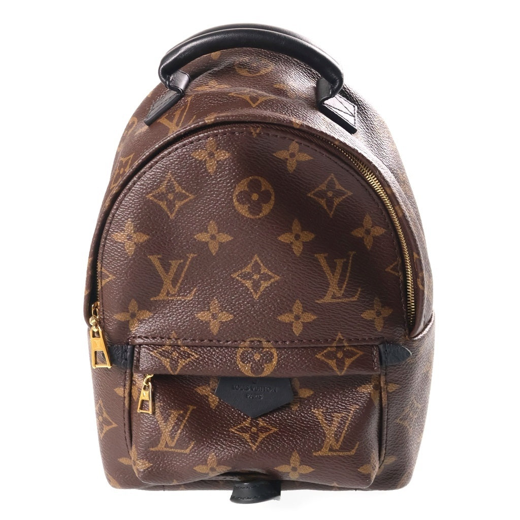 LOUIS VUITTON(ルイヴィトン) モノグラム パームスプリングスMINI リュックサック ブラウン×ブラック レザー×PVC M44873 ゴールド金具 レディース