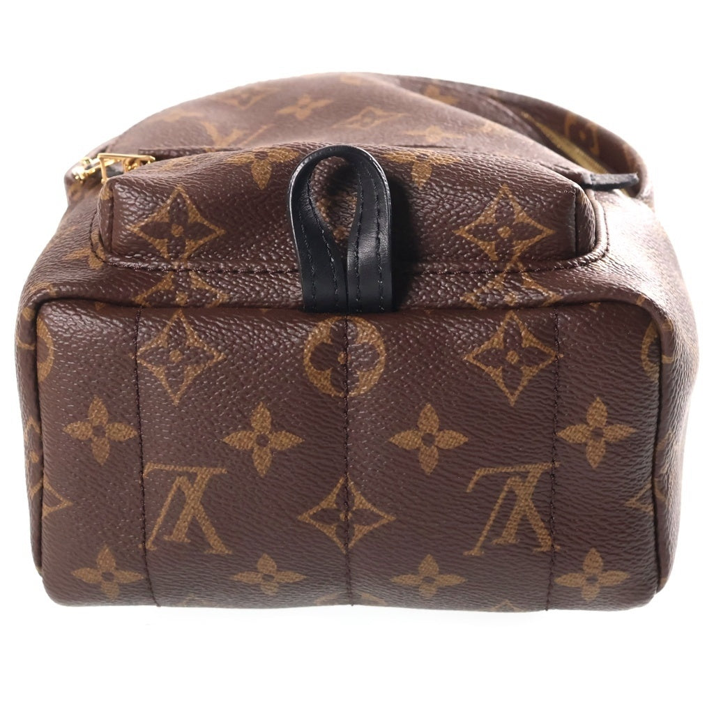 LOUIS VUITTON(ルイヴィトン) モノグラム パームスプリングスMINI リュックサック ブラウン×ブラック レザー×PVC M44873 ゴールド金具 レディース