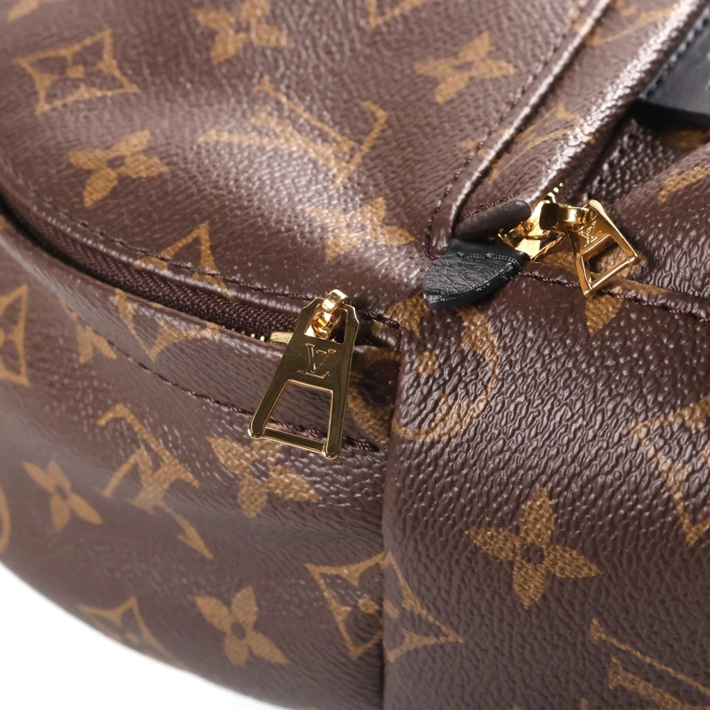 LOUIS VUITTON(ルイヴィトン) モノグラム パームスプリングスMINI リュックサック ブラウン×ブラック レザー×PVC M44873 ゴールド金具 レディース