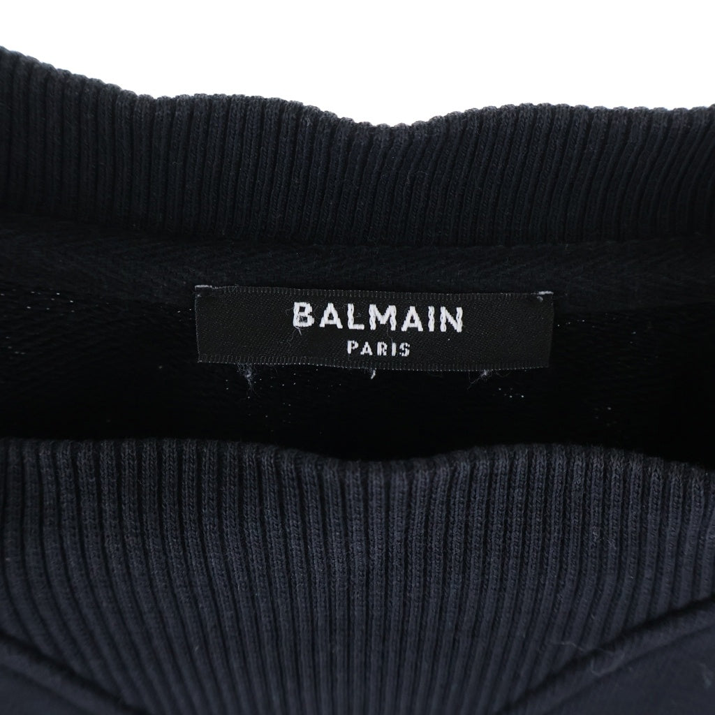 BALMAIN(バルマン) Balmain Paris Logo Sweatshirt ロゴスウェット セーター コットン ブラック 32791231