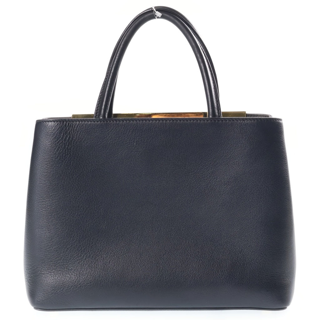 FENDI(フェンディ) プチトゥージュール レザー 2WAY ハンド ショルダーバッグ ブラック ゴールド金具 8BH253 レディース