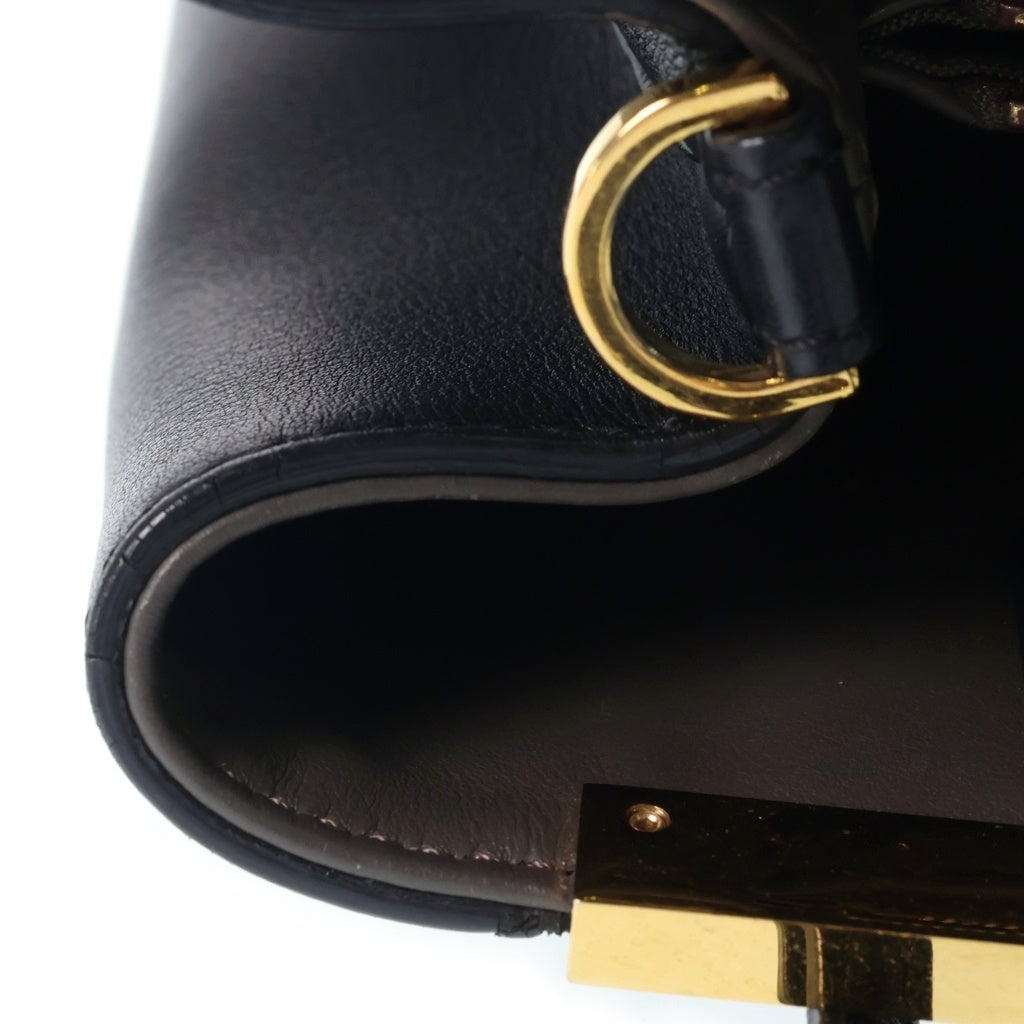 FENDI(フェンディ) プチトゥージュール レザー 2WAY ハンド ショルダーバッグ ブラック ゴールド金具 8BH253 レディース