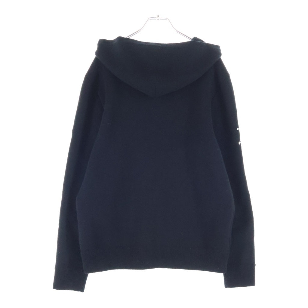 CHROME HEARTS(クロムハーツ) U LIFE SENTENCE ZIP HD 袖ロゴ刺繍カシミヤジップアップパーカー フーディー ブラック