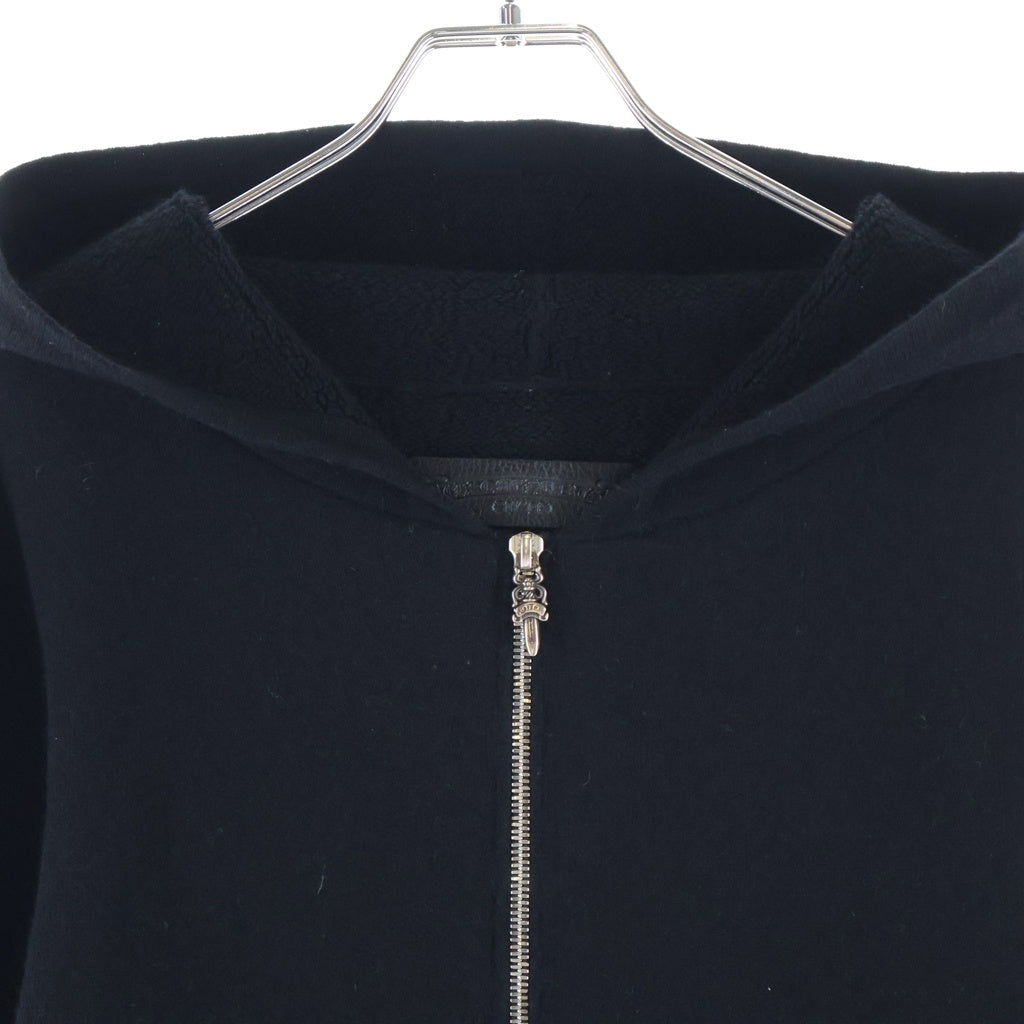 CHROME HEARTS(クロムハーツ) U LIFE SENTENCE ZIP HD 袖ロゴ刺繍カシミヤジップアップパーカー フーディー ブラック