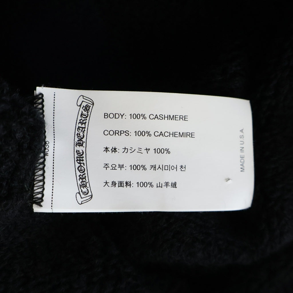 CHROME HEARTS(クロムハーツ) U LIFE SENTENCE ZIP HD 袖ロゴ刺繍カシミヤジップアップパーカー フーディー ブラック