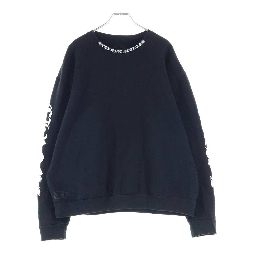 CHROME HEARTS(クロムハーツ) Neck Logo Crewneck Sweatshirt ネックロゴ クルーネック スウェット ブラック